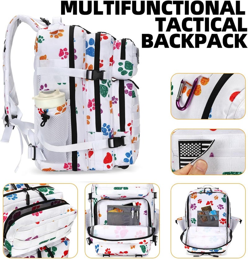 Lovelinks21 25L Tactical Military Backpack Small Travel Rucksack for Men and Women Assault Pack Bug Out Bag Molle Daypack Gym Backpack with Bottle Holder (Cat Paw) - Image 4
